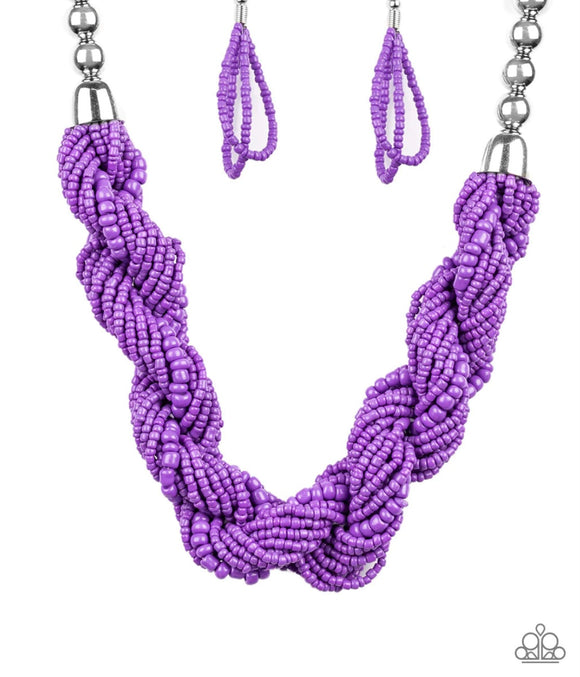 Savannah Surfin - Purple Seed Bead Necklace