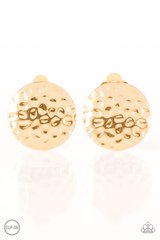 Hold The SHINE - Gold Clip-On Earrings