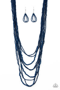 Totally Tonga - Blue Seed Bead Necklace