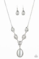 Metro Medallion - White Necklace