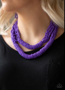 Right As Rainforest - Purple Seed Bead Necklace