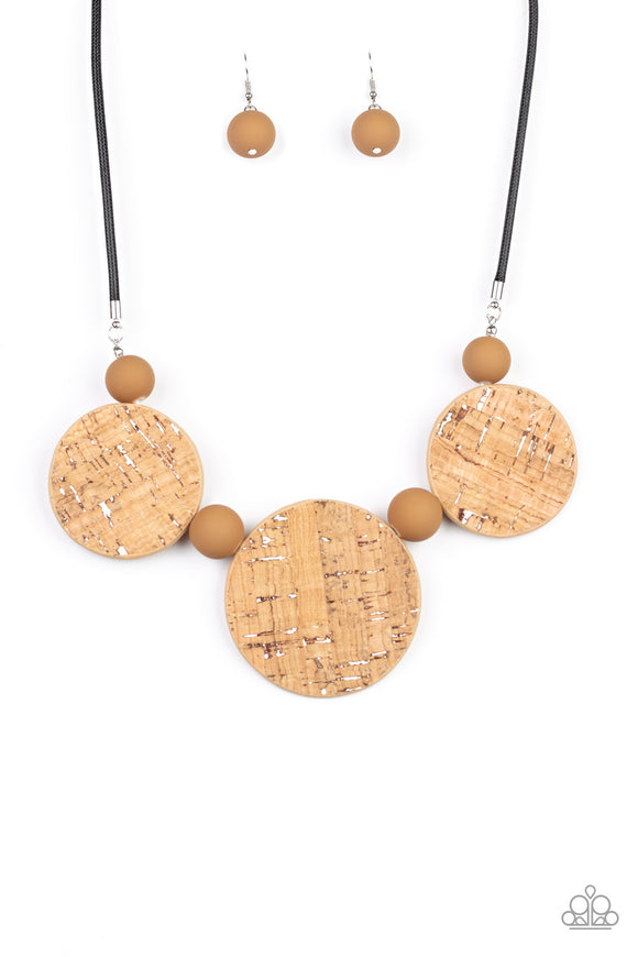 Pop The Cork - White Cork Necklace