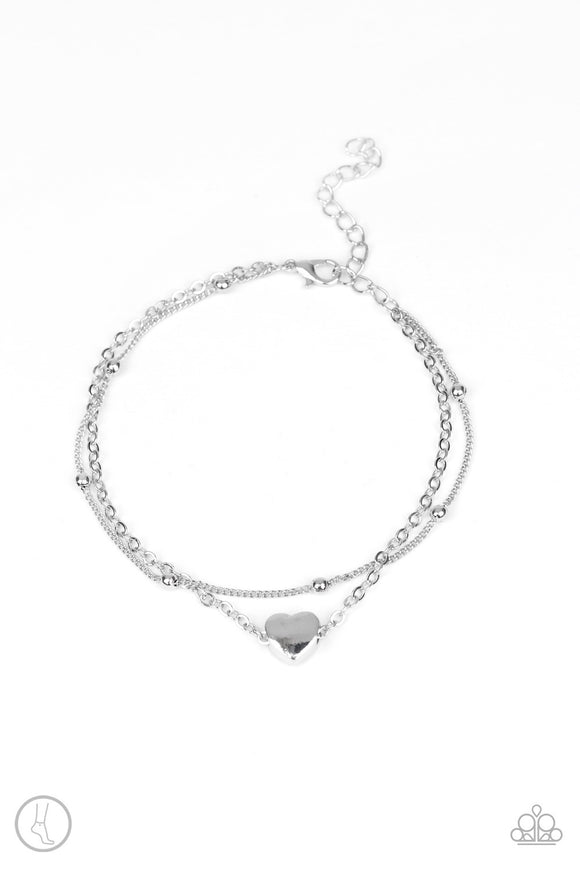 Ocean Heart - Silver Anklet