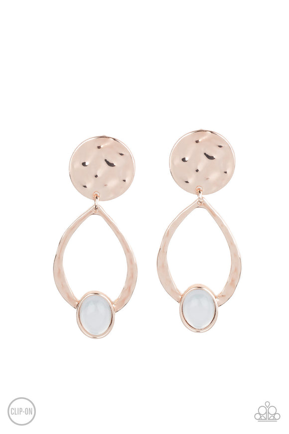 Opal Obsession - Rose Gold Clip-On Earrings