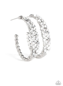 A GLITZY Conscience - White Earrings