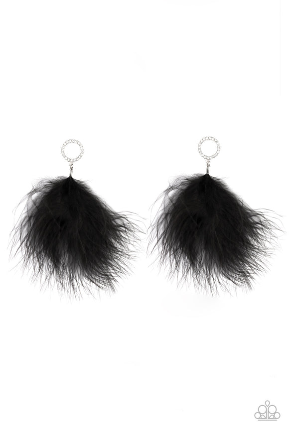 BOA Down - Black Feather Earrings