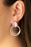 Glow Roll - Pink Cat's Eye Stone Earrings