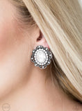 Dine and Dapper White Clip-on Earrings