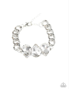 Bring Your Own Bling - White Rhinestone Bracelet