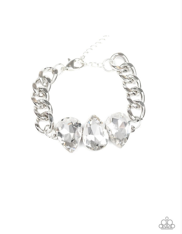 Bring Your Own Bling - White Rhinestone Bracelet