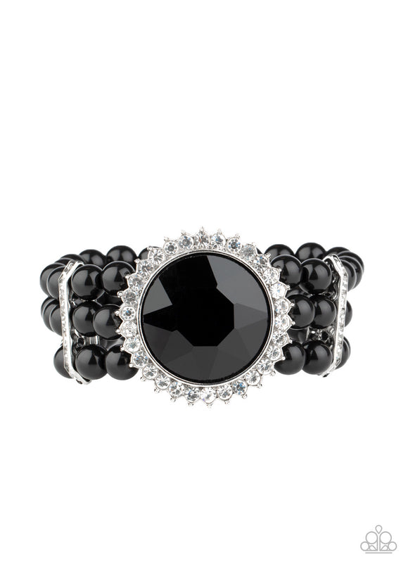 Speechless Sparkle - Black Rhinestone Bracelet