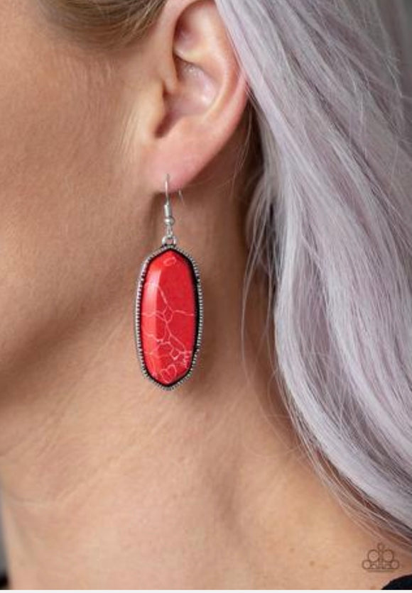 Stone Quest Red Earrings