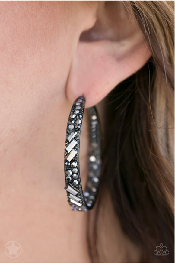 Glitzy By Association Black Blockbuster Earrings