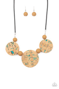 Pop The Cork - Blue Cork Necklace