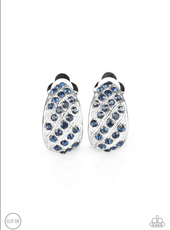 Sparkling Shells Blue Clip-On Earrings