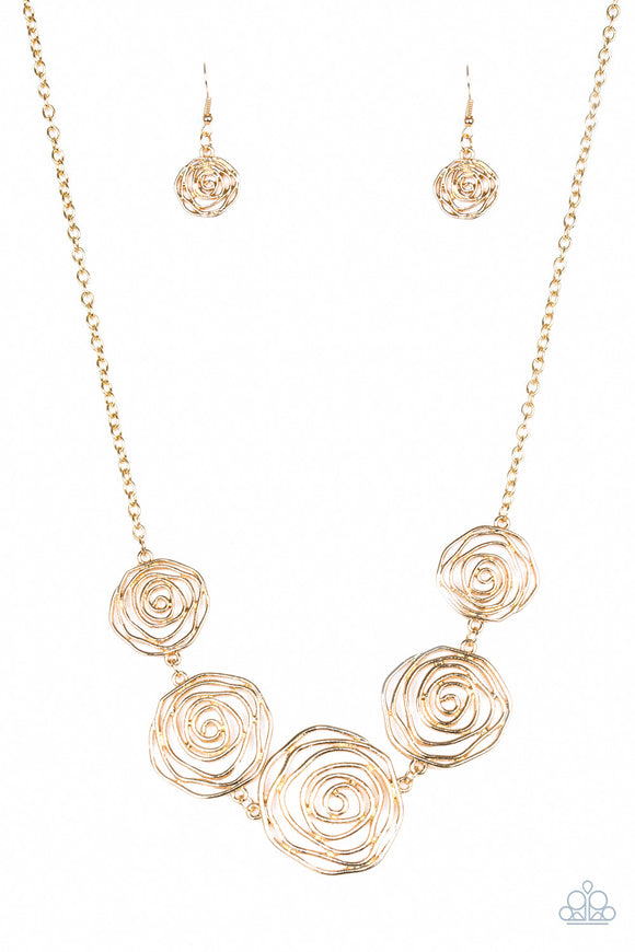 Beat Around The ROSEBUSH - Gold Necklace