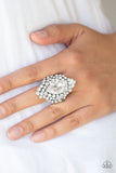 Hollywood Heiress - White Rhinestone Ring