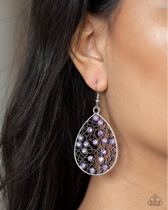 Dazzling Dew Purple Earring